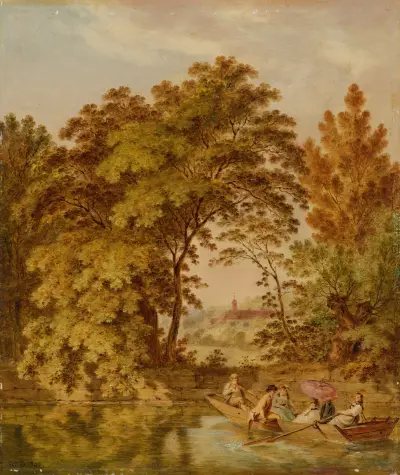 Anlegestelle auf der St. Petersinsel av Franz Niklaus König