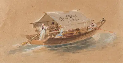 Ausflugsboot auf dem Brienzersee av Franz Niklaus König