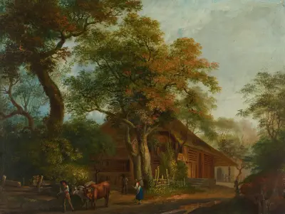 Bauern bei der Heuernte av Franz Niklaus König