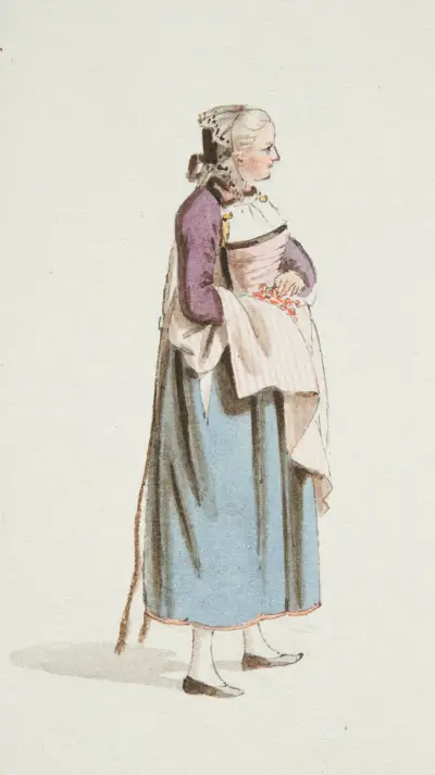 Mädchen auf dem Markt in Bern av Franz Niklaus König