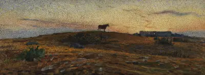 Öländsk hed vid solnedgång av Nils Kreuger