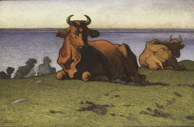 Resting Cows. Motif from Öland, Nils Kreuger