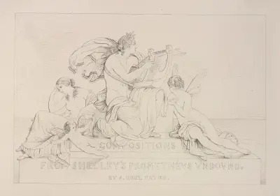 Compositions from Shelley’s Prometheus unbound – Title page av Sir Joseph Noel Paton