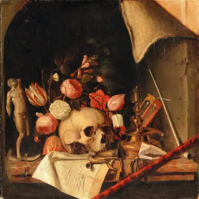 Ein Trompe-l'œil-Vanitas-Stillleben von Cornelis Norbertus Gijsbrechts