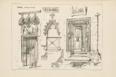 Freiburg. Cathedral. Doorways of Sacristy av Richard Norman Shaw