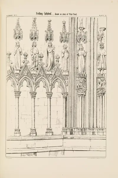 Freiburg. Cathedral. View of Arcade, West Porch. av Richard Norman Shaw