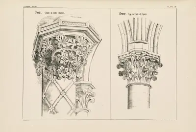 Paris. Corbel in Sainte Chapelle, Semur. Cap in Choir of Church av Richard Norman Shaw