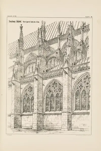 Strasbourg. Cathedral. View of part of North Side av Richard Norman Shaw