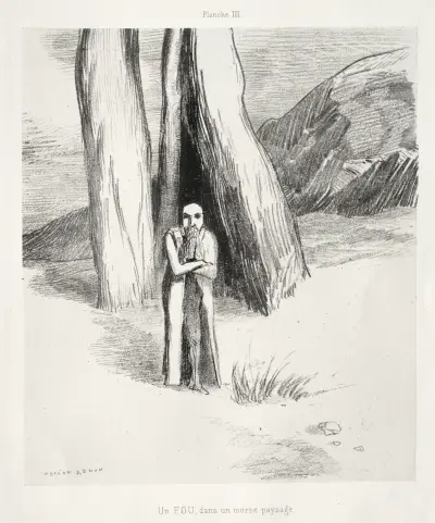 A Madman in a Dismal Landscape av Odilon Redon