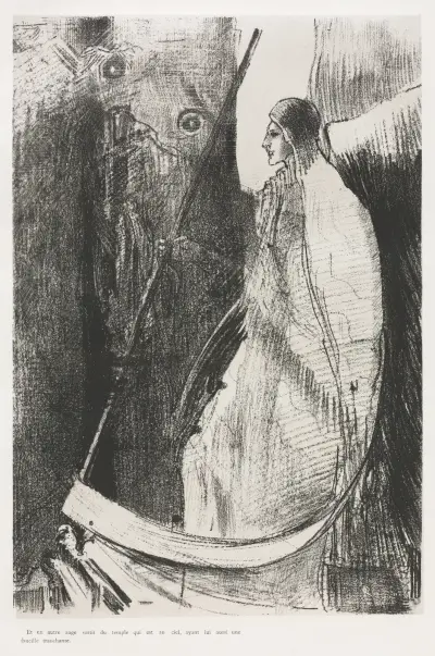And Another Angel Came Out of the Temple which is in Heaven, and He also Having a Sharp Sickle av Odilon Redon