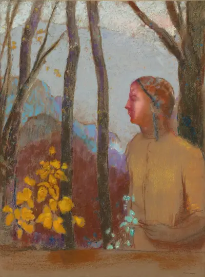 Évocation (Femme À La Montagne) av Odilon Redon