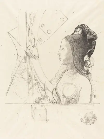 Femme de Profil (Profile of a Woman) av Odilon Redon