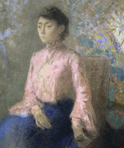 Portrait of Miss Jeanne Chaîne av Odilon Redon