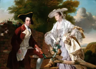 Peter Perez Burdett und seine erste Frau Hannah von Joseph Wright of Derby