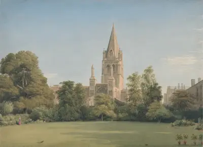 View from the Dean’s Garden, Christ Church, Oxford av William Turner of Oxford