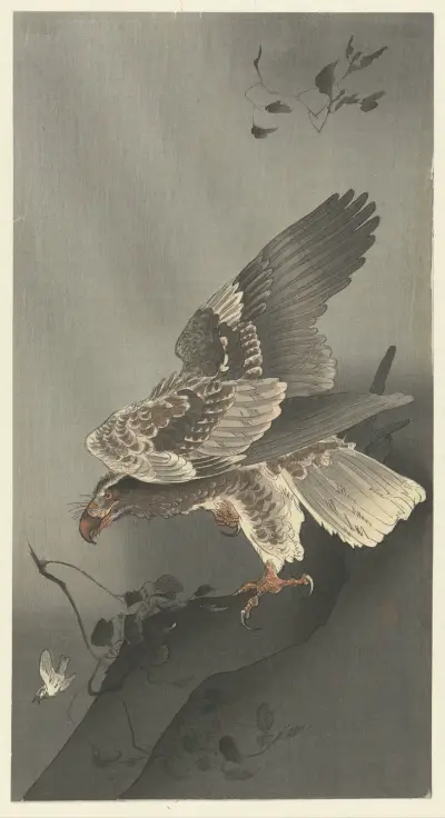 Eagle lurking for prey von Ohara Koson