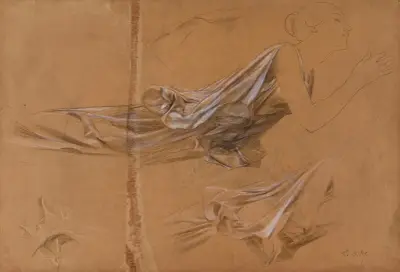 Studium kobiety w draperii i studium draperii, Luc-Olivier Merson