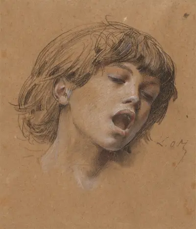 Głowa śpiewającego chłopca (Studium do Muzyki), Luc-Olivier Merson