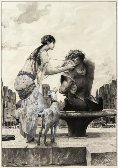 Łza za kroplę wody, 1889, Luc-Olivier Merson