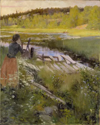 Am See. Blick von Balingsta von Oscar Björck