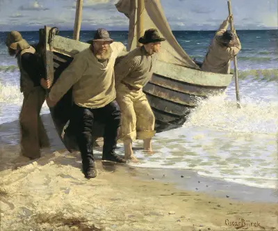 Das Boot zu Wasser lassen. Skagen von Oscar Björck