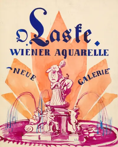 Ausstellungsplakat – Oskar Laske, Wiener Aquarelle. Neue Galerie., Oskar Laske