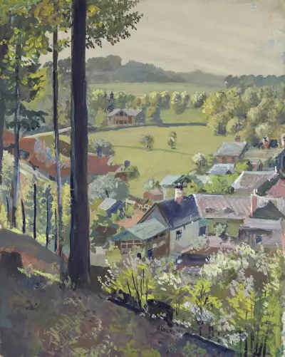 Blick auf Preßbaum, Oskar Laske