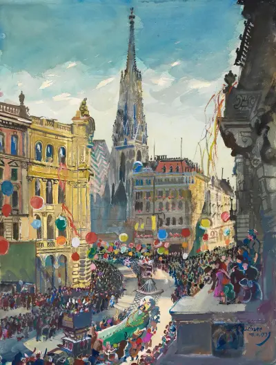 Faschingszug in Wien am 18. Februar 1939, Oskar Laske