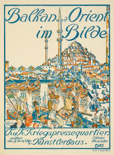 Plakat der Ausstellung ‘Balkan und Orient im Bilde’ im Künstlerhaus in Wien, Oskar Laske