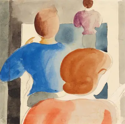 Drei Frauen von rückwärts von Oskar Schlemmer