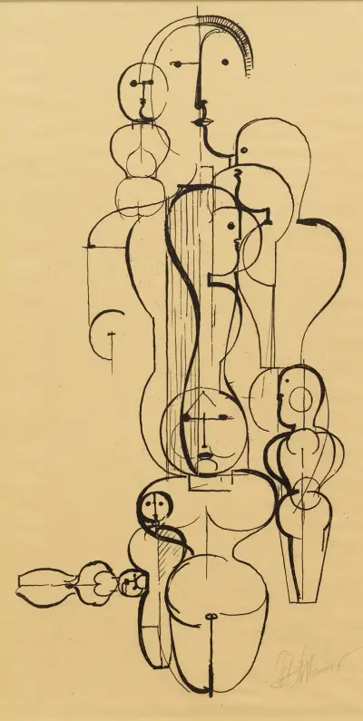 Figural Plan K 1 (Figurenplan K 1) von Oskar Schlemmer