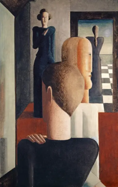 Interior with Five Figures, Roman von Oskar Schlemmer