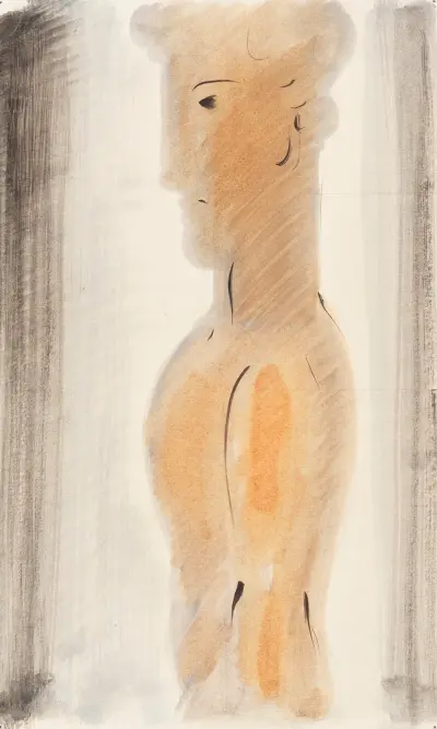 Jünglingsfigur im Profil von Oskar Schlemmer