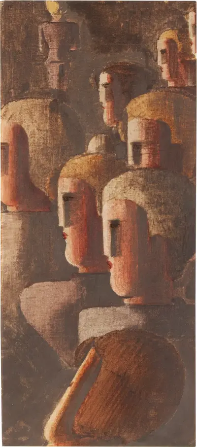 Jünglingsgruppe in Braun von Oskar Schlemmer