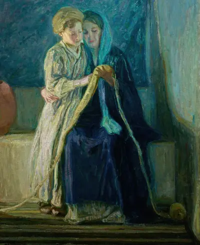 Kristus a jeho matka studují Písmo, Henry Ossawa Tanner