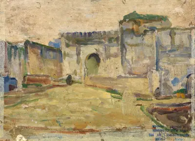 Pouliční scéna, Tanger (Cimbuřová architektura), 1910 – Nr. 2, Henry Ossawa Tanner