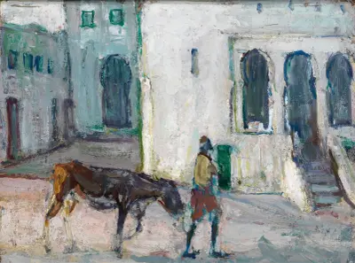 Street Scene, Tangier (Man Leading Calf), 1910 – nr 1 av Henry Ossawa Tanner