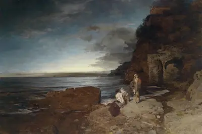 Abend an der Küste, Oswald Achenbach