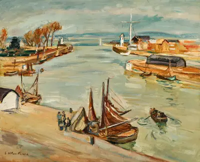Le port de Honfleur – nr 1 av Emile Othon Friesz