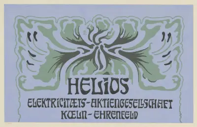 Titelblatt Helios Elektrizitäts-Aktiengesellschaft Köln-Ehrenfeld, 1900 – nr 1 av Otto Eckmann