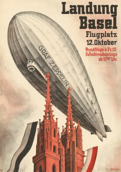 Graf Zeppelin – Landung Basel von Otto Plattner