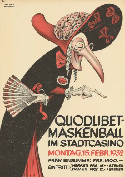Quodlibet-Maskenball im Stadtcasino Basel von Otto Plattner