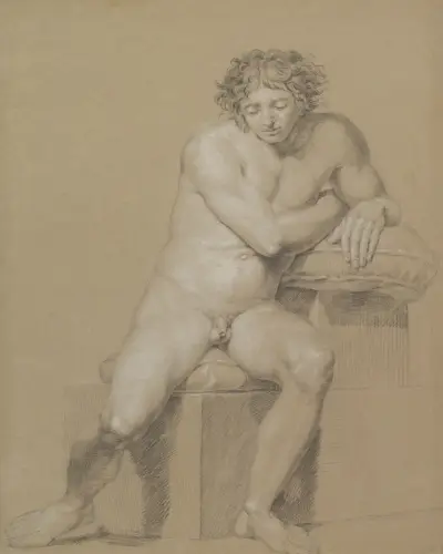 Study of a Seated Male Nude av Philipp Otto Runge