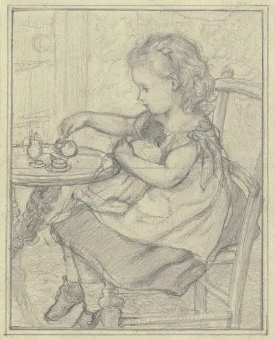 Tea with Dolly av Otto Scholderer