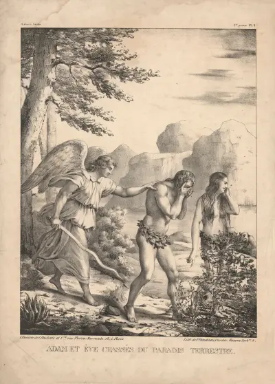 Adam et Eve chasses du Paradis terre-stre, P. Bineteau