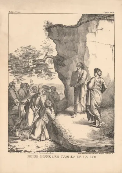 Moise donne les tables de la loi, P. Bineteau