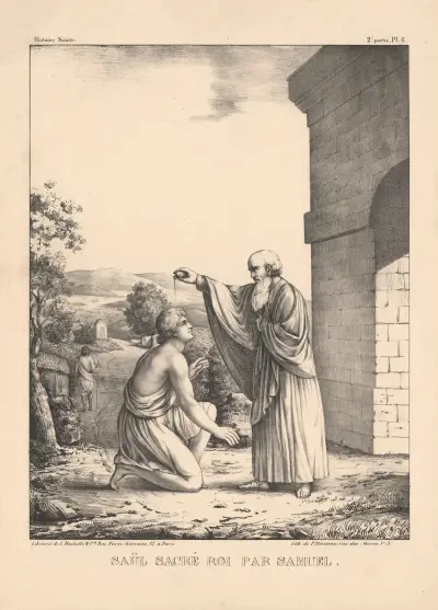 Saul sacre roi par Samuel, P. Bineteau