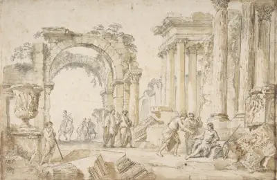 Figuren in antiken Ruinen von Giovanni Paolo Panini
