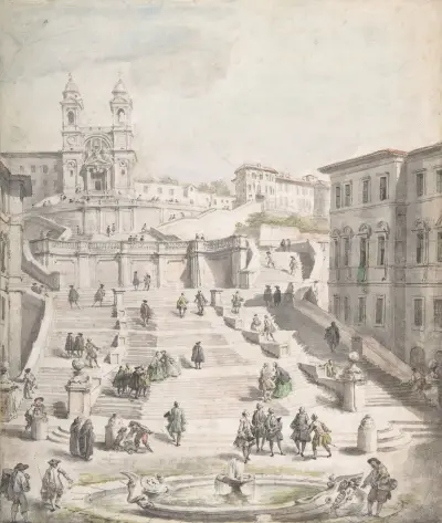 Scalinata della Trinità dei Monti av Giovanni Paolo Panini