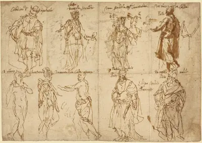 Kostýmní studie pro Sofoklovo 'Oidipus král', Paolo Veronese